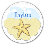 Name Doodles - Personalized Melamine Plates (Splashy Starfish) (OTSD-P5)